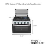 CONTOURE RV 3-Burner Drop-In Gas Range 21″ | Black with Stainless Steel Accents | Stylish LED Knobs | Easy-Clean Oven | Propane-Powered | CSA Certified | GR-21B