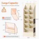 Lifewit Over the Door Shoe Organizers, 1 Pack Hanging Shoe Rack with 11 Pockets, 5 Layers Shoe Holder for Closet Door Storage Includes Boots, Toys, Water Bottles, Daily Necessities, Beige