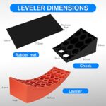 PAULINN Camper Levelers 2 Packs, RV Leveling Blocks Ramp Chock Kit, Curved Leveling Accessories with Anti-Slip Mats, Up to 35,000 lbs, Faster and Easier to Level Your Camper Travel Trailer Motorhome