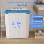 VCJ Portable Washing Machine, Twin Tub Washing Machine Laundry Compact Washer spinner Combo with 14lbs capacity, 9Lbs Washer and 5Lbs Spinner dryer for Apartments RVs and Dorms