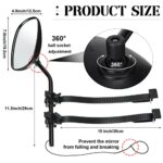 2 Pieces Towing Mirror Universal Black Clip on Bar Extension Mirror Kit Adjustable 360 Degree Rotation Side Mirror for Trailer RV Rearview Mirror Accessories