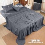 Utopia Bedding Queen Bed Sheets Set – 4 Piece Bedding – Brushed Microfiber – Shrinkage and Fade Resistant – Easy Care (Queen, Grey)