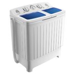 Giantex GT24267-PE 20lbs Spinner Combo, 12lbs 8lbs Spinning, Compact Twin Tub Mini Washer for Apartment RV Dorms, Blue & White Portable Washing Machine