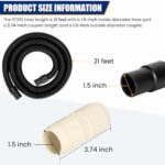 97521 Hose Kit Compatible with thetford Sani-Con Turbo 400S/500S/600S/700, 21FT, RV Macerator Hose for Thetford Sani-Con 1-1/2, Black