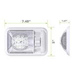 Leisure LED 2 Pack 12V Led RV Ceiling Dome Light RV Interior Lighting for Trailer Camper with Switch, Single Dome 300LM