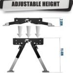 RV Step Stabilizer Kit for Travel Trailers and Motorhomes, RV Accessories for Outside, Height Ranges from 2.8″ to 11.4″, Foldable Legs Supports Up to 1000 lb, Premium Aluminum Material (Black)