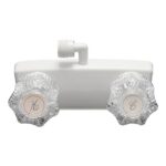 Dura Faucet DF-SA100A1-WT RV Shower Faucet Valve Diverter with 2-Knobs for Exterior Shower Boxes (White)