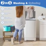 1.3 Cu. Ft.Portable Washer with 8 cycles, 12 Lbs Capacity Full Automatic Washer and Spinner Combo, Compact Laundry Washer Spinner for Apartment RV Dorm,Transparent Lid & LED Display (1.3 Cu. Ft)