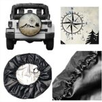 cozipink Nature Mountain Compass Spare Tire Cover Wheel Protectors Weatherproof Universal for Trailer Rv SUV Truck Camper Travel Trailer 14″ 15″ 16″ 17″