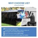 RV Awning Shade Screen with Zipper 9’x19’3″, RV Awning Fabric Replacement Complete Kits for Trailer Camper, RV Awning 230GSM 8.2oz, 600D Durable Mesh Blocks 88% Sunlight, Improves Shade&Privacy