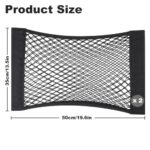 2 Pieces Universal Trunk Net with stickers, Small Cargo Mesh Net Organizer, Elastic Car Storage Pocket for Camper, RV, SUV, Travel Trailer (35x50cm / 13.8×19.7in)