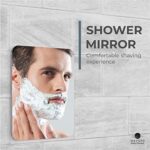 Mavoro Shaving Mirror for Shower – 3M Adhesive Shower Mirror. 7x9in Acrylic Mirror – Unbreakable Mirror with Less Fogging. Sleek Frameless Mirror. Peel and Stick Mirror, Glassless Safety Kids Mirror