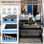 RV Steps with Handrail(Left or Right)-3 Step Metal RV Stairs with Platform-Hot Tub Steps-Wim Spa Ladder-Outdoor Trailer Stairs-Portable Mobile Home Steps for RV/Pool/Porch-Carbon Steel-660 Lbs Bearing