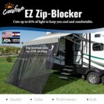 Carefree Of Colorado Drop RV Awning EZ ZipBlocker – Black Mesh RV Awning Shade Screen, Canopy Sun Blocker, Camper Accessory for Front Patio (19′ x 9′)